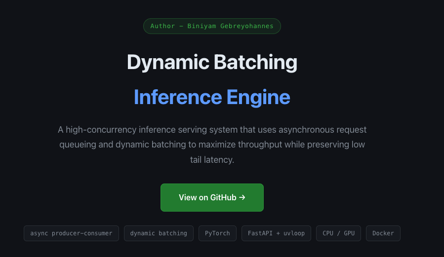 Dynamic Batching Inference Engine